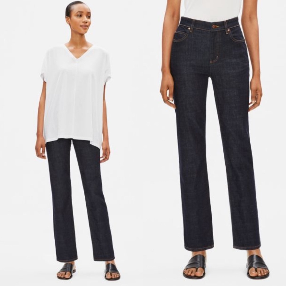 Eileen Fisher Organic Cotton Straight Ankle Jean